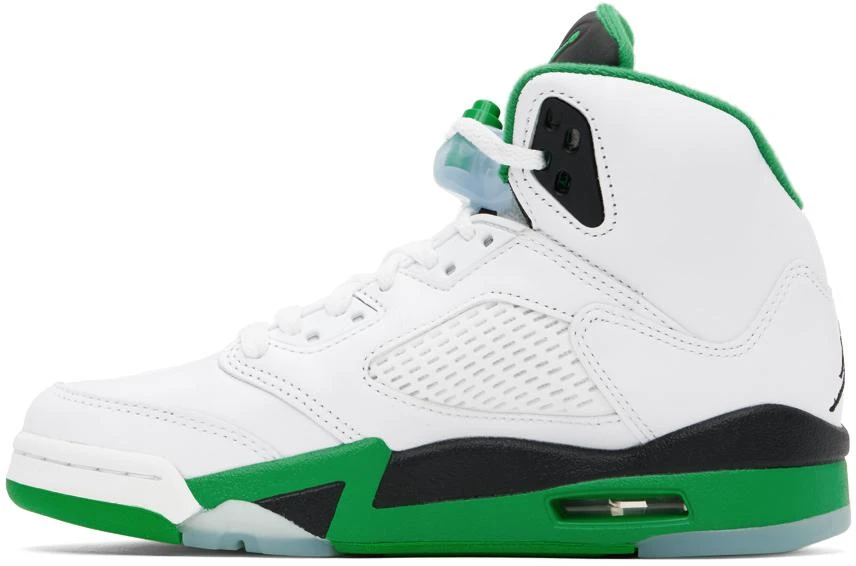 Jordan White & Green Air Jordan 5 Retro Sneakers 3