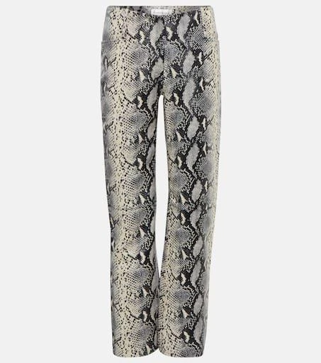 Victoria Beckham Snake-print straight leather pants 1