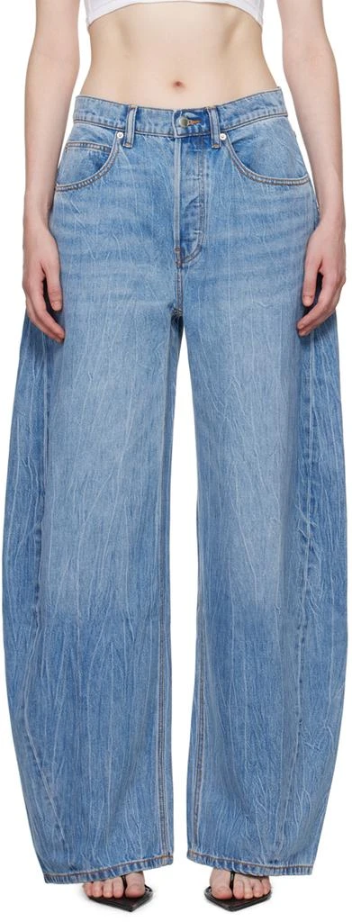 Alexander Wang Blue Oversize Low-Rise Jeans 1