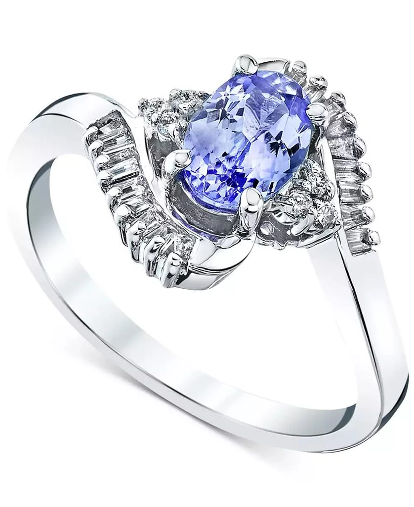 Macy's Tanzanite (1 ct. t.w.) & Diamond (1/5 ct. t.w.) Ring in 10k White Gold 1