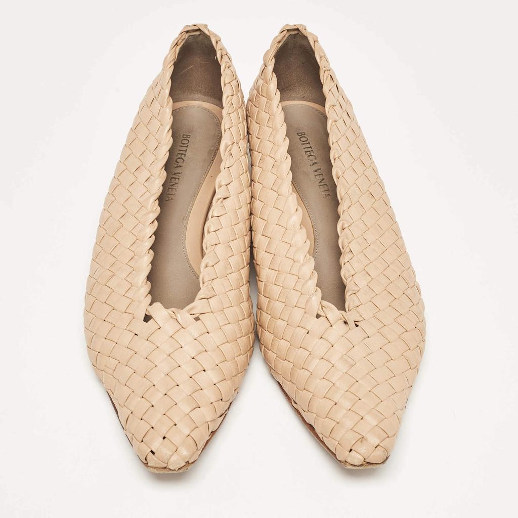 Bottega Veneta Bottega Veneta Beige Intrecciato Leather