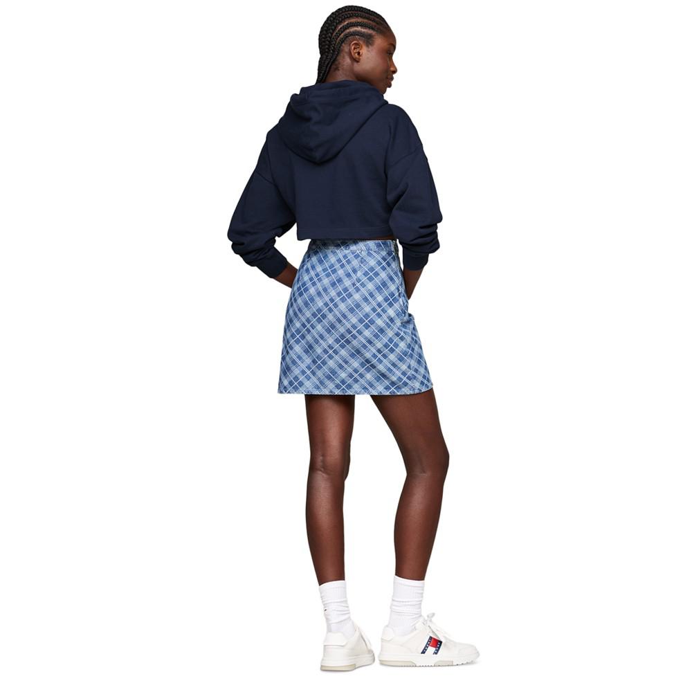 Tommy Jeans Women's Tartan-Check Chambray Mini Skirt