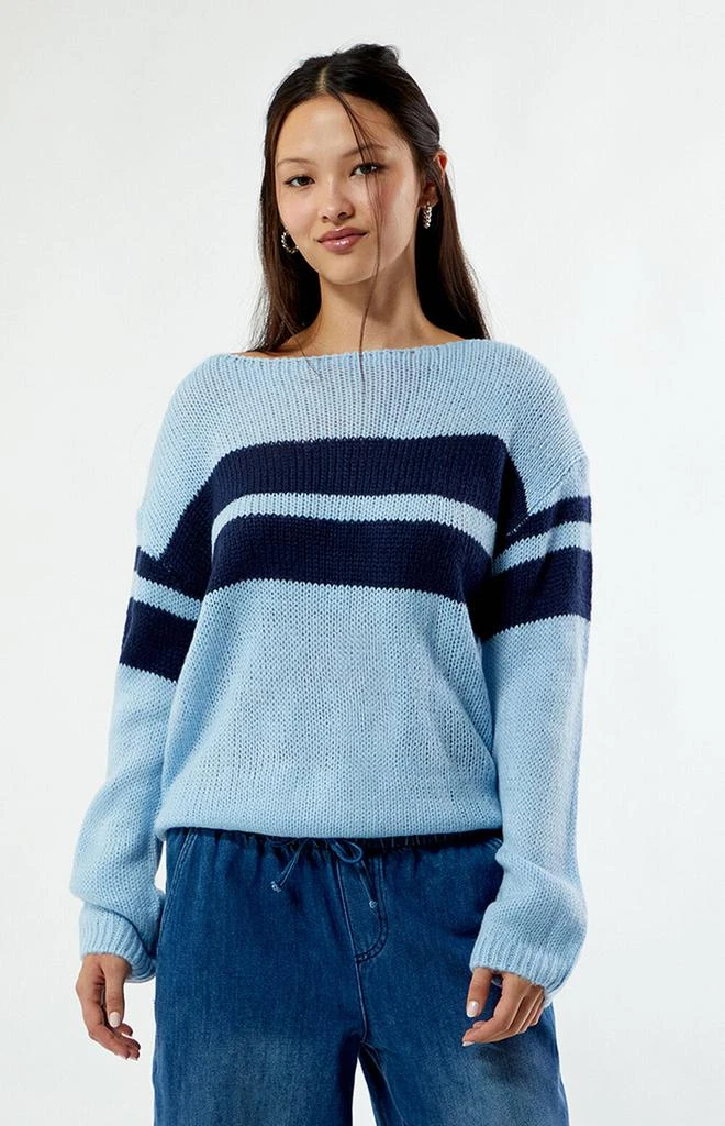 LA Hearts Boat Neck Striped Sweater 1