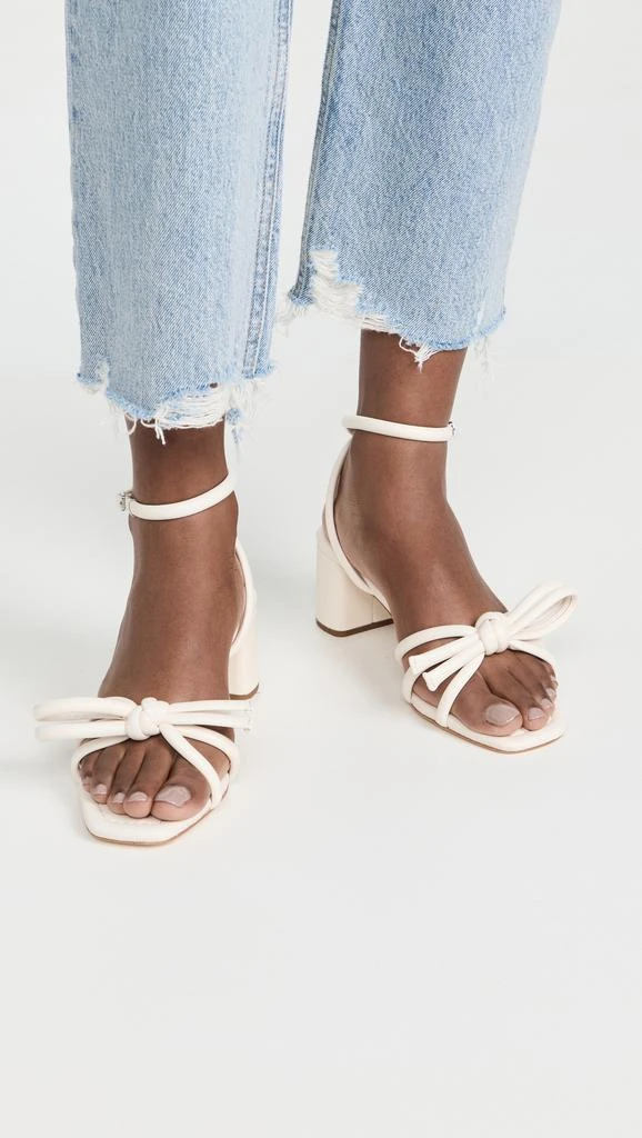 Loeffler Randall Mikel Leather Bow Mid-Heel Sandals 2