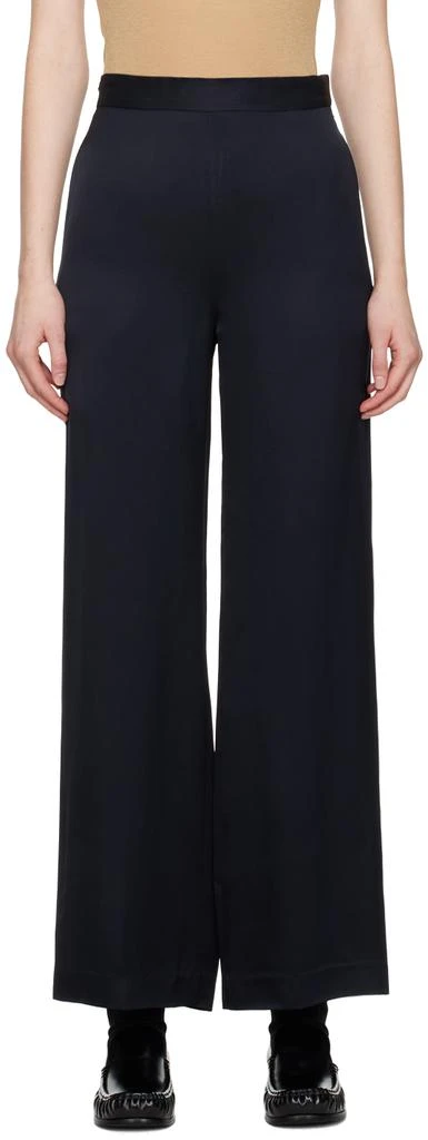 6397 Navy Liquid Trousers 1