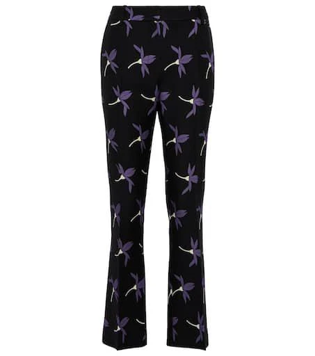 Valentino Floral wool-blend straight pants 1