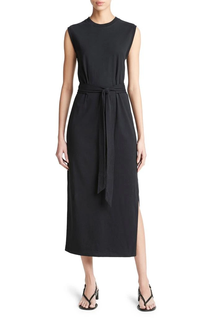 Vince Sleeveless Cotton Knit Midi Dress 1
