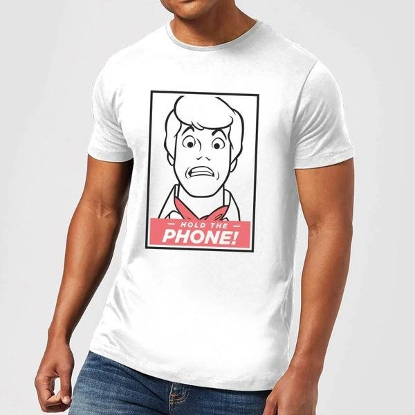 Original Hero Scooby Doo Hold The Phone Men's T-Shirt - White 1