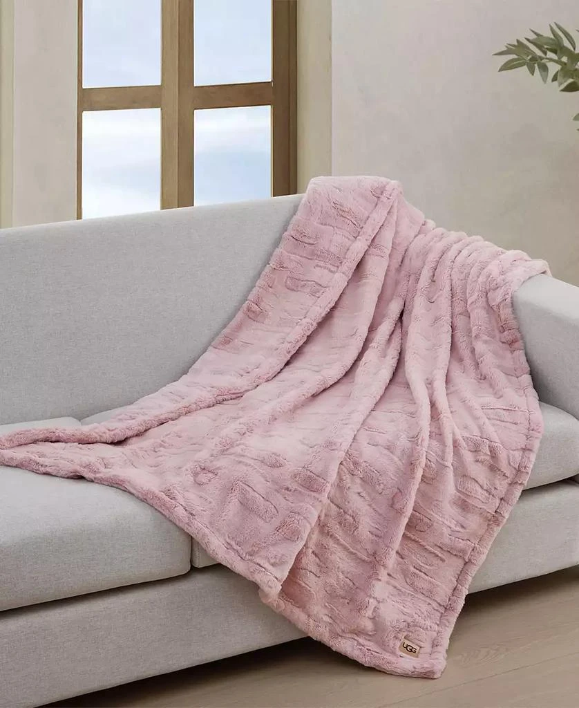 UGG Valor Textured Faux Fur Throw, 50" x 70" 1