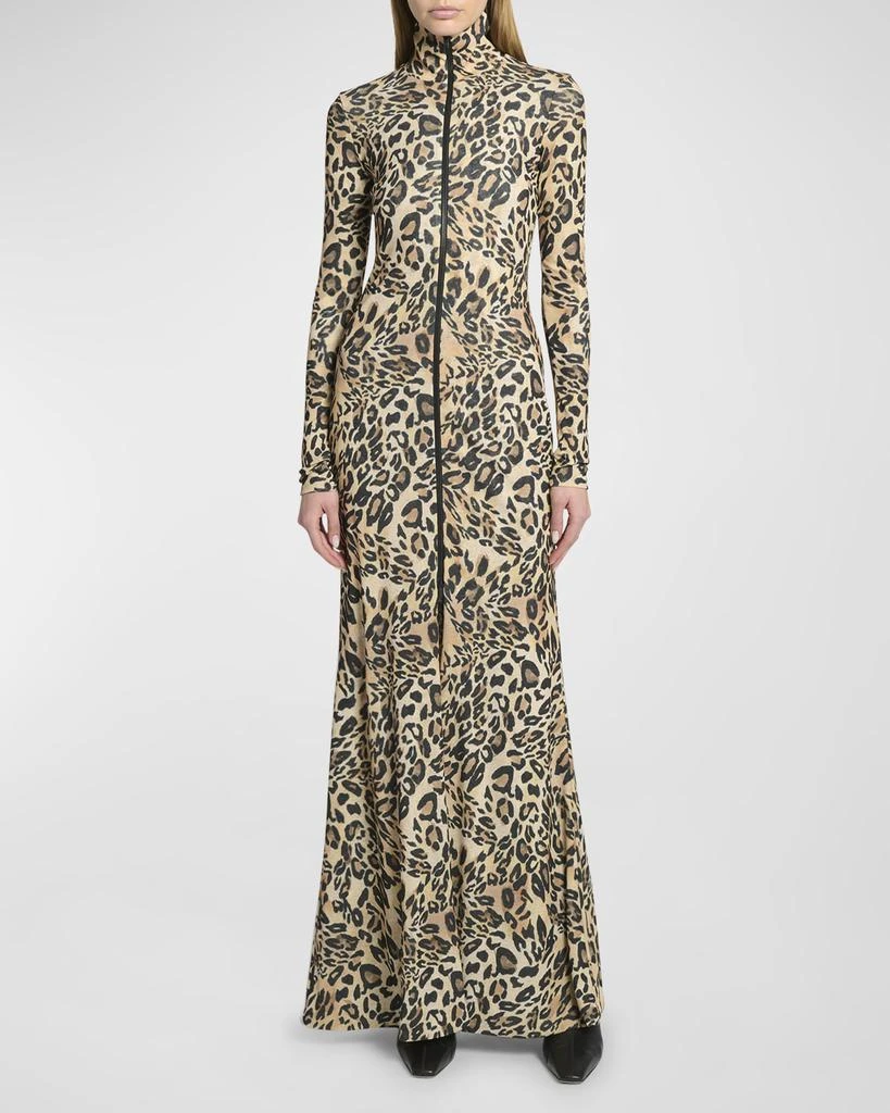 Nanushka Blaize Leopard Turtleneck Maxi Dress 1