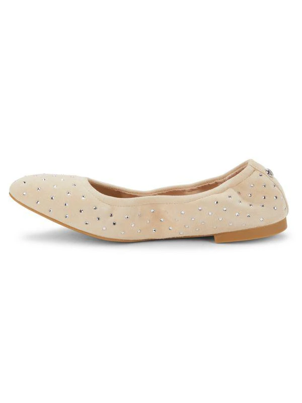 Stuart Weitzman Bling Embellished Suede Ballet Flats 4