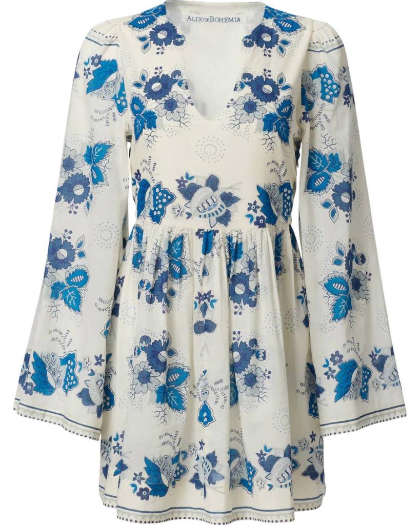 ALIX OF BOHEMIA Silvie China Panel Dress In Blue/royal
