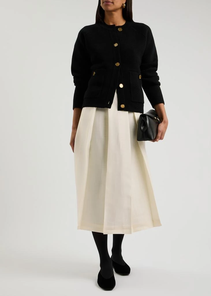 Totême Pleated wool and silk-blend midi skirt 4