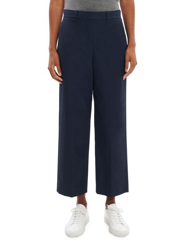 Theory Flat Front Cropped Straight Pants