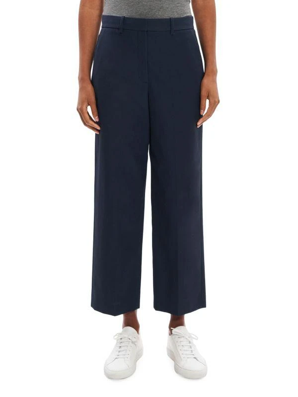 Theory Flat Front Cropped Straight Pants 1