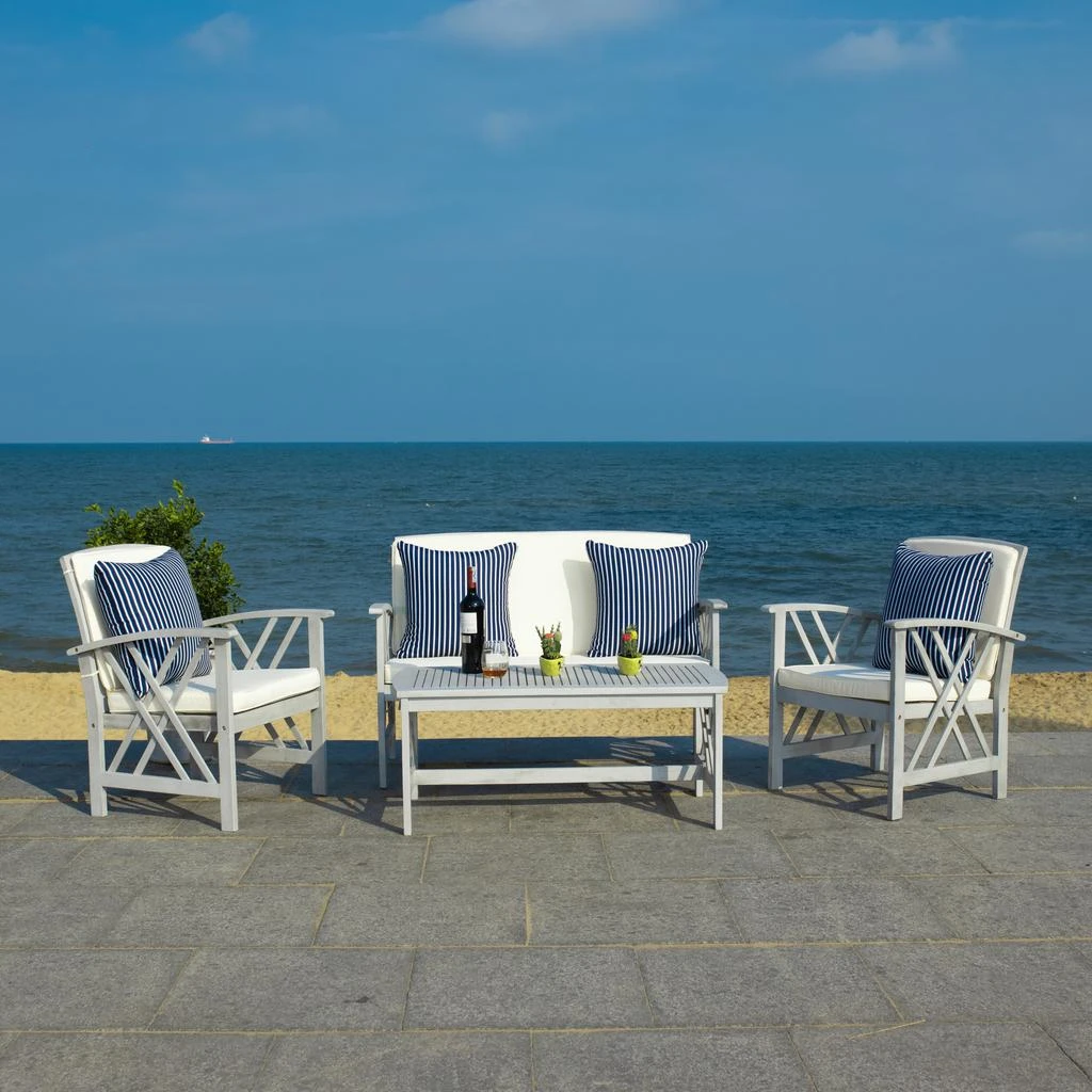 Safavieh Fontana 4 Piece Outdoor Set (Indoor / Outdoor) 9