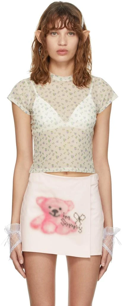 I
m Sorry by Petra Collins SSENSE Exclusive Yellow Seashell Mesh T-Shirt