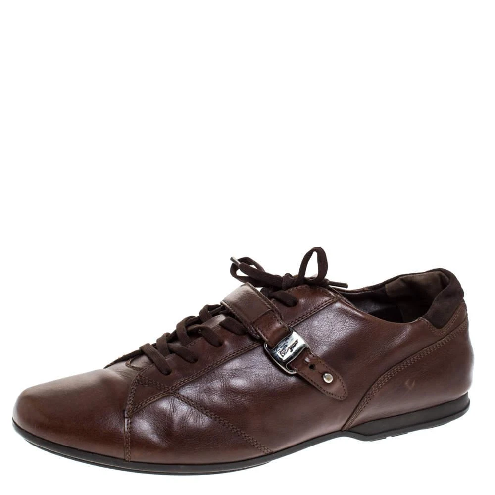 Salvatore Ferragamo Salvatore Ferragamo Brown Leather Low Top Sneakers Size 45.5 1