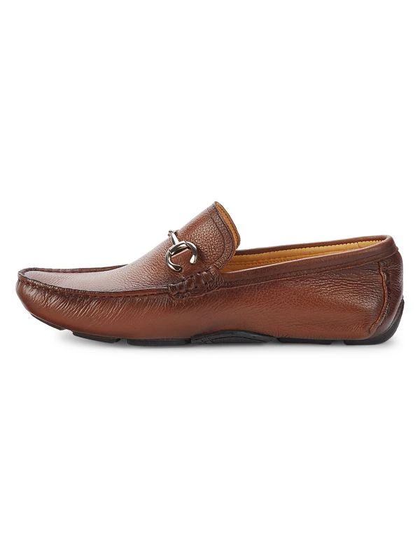 Saks Fifth Avenue ​​Pebbled Leather Bit Driving Loafers 4