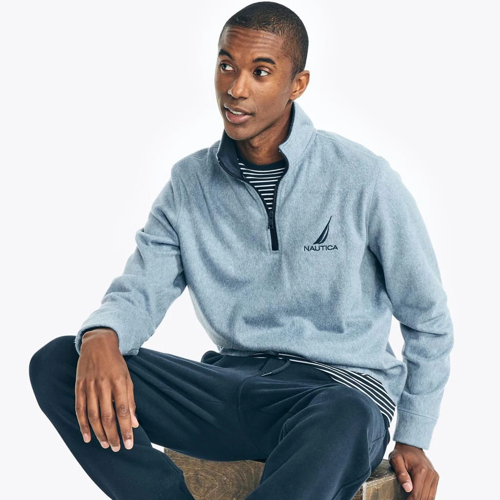 Nautica Mens Quarter Zip Nautex Fleece Pullover 4