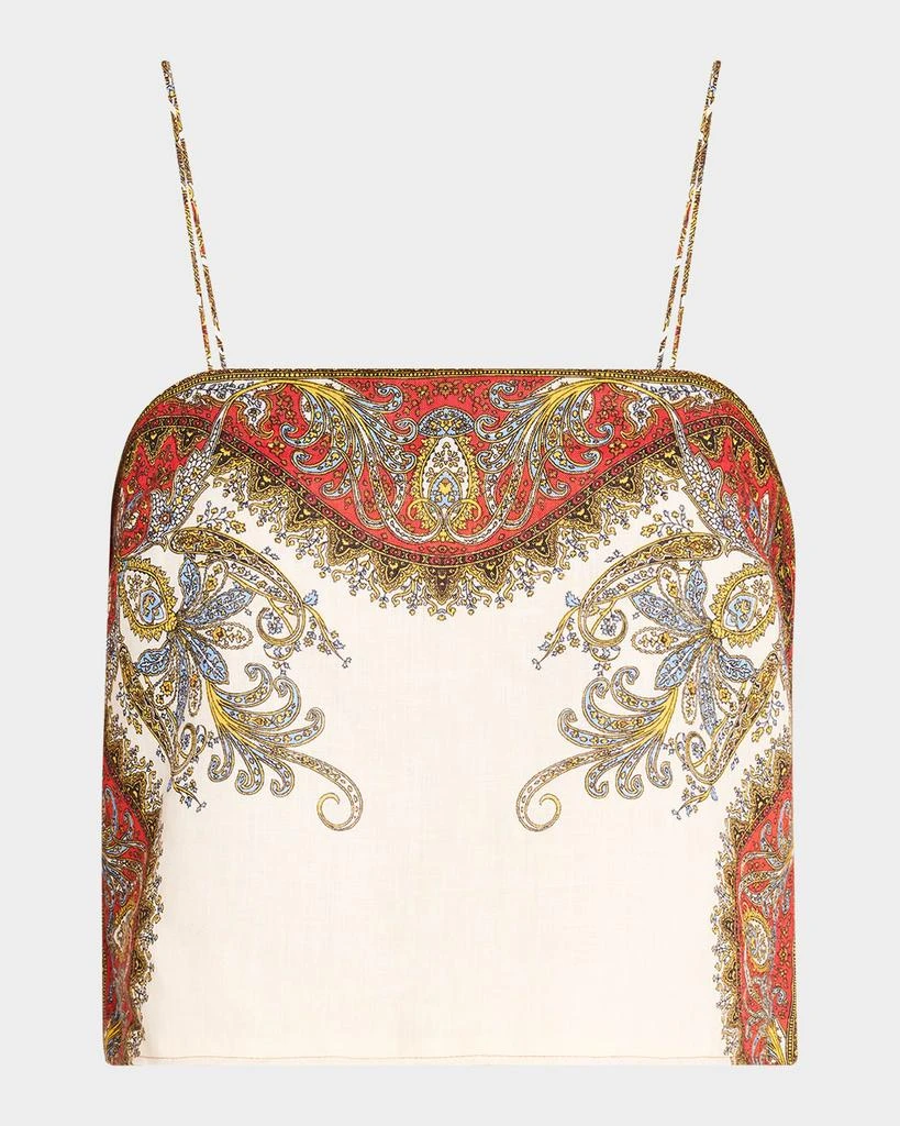 VERONICA BEARD Rhea Paisley Cropped Tank Top 1