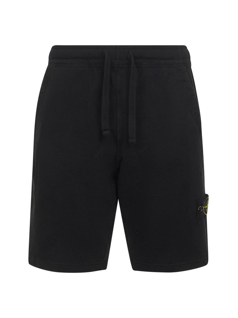 Stone Island STONE ISLAND | Black malfilé cotton fleece shorts | Man | M