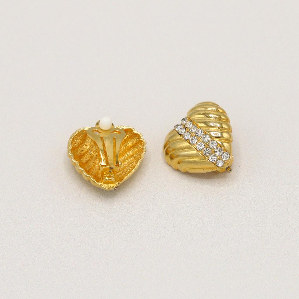 Orelia Vintage Vintage Linear Heart & Pave Clip On Earring