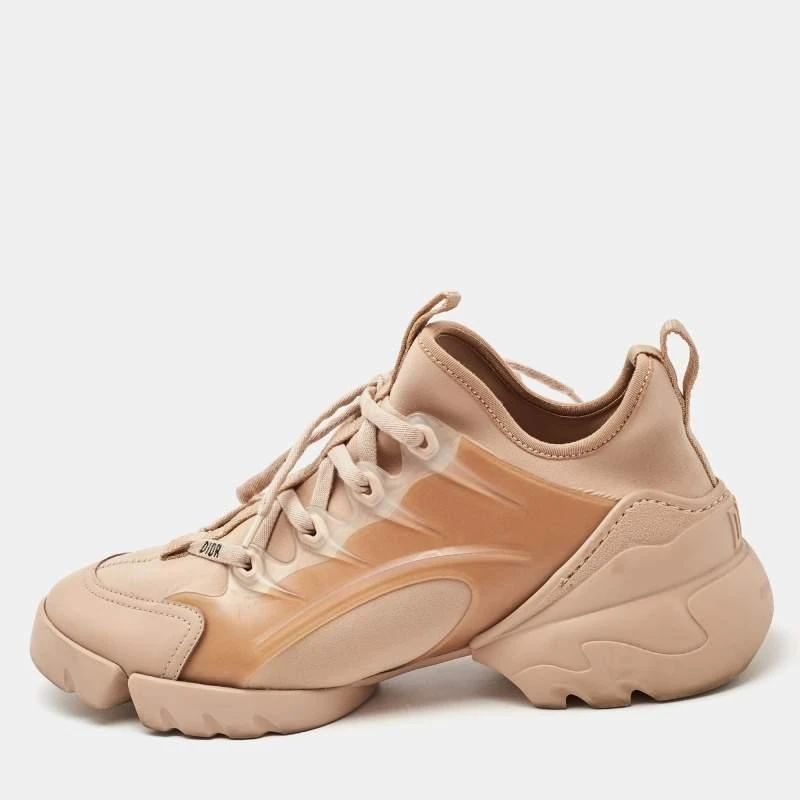 Dior Dior Beige Neoprene and Rubber D-Connect Sneakers Size 39 1