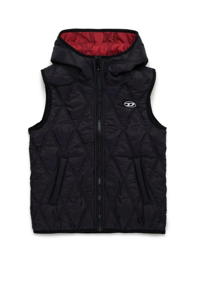 Diesel Diesel Kids Oval-D Logo Patch Quilted Hooded Vest