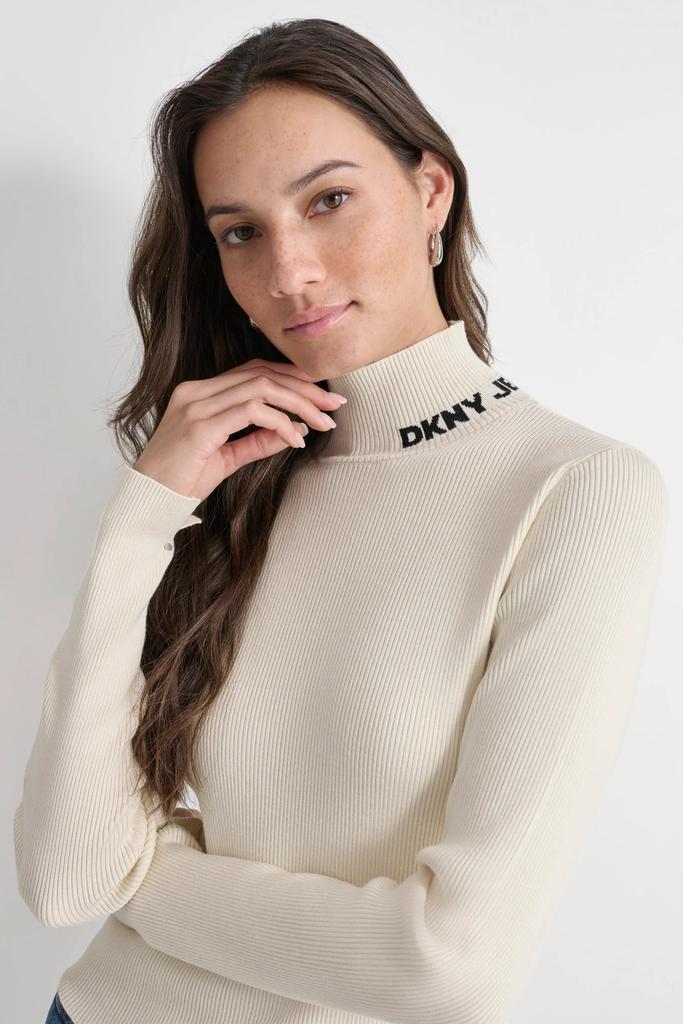 DKNY RIB LOGO MOCK NECK - Jeans - BeyondStyle
