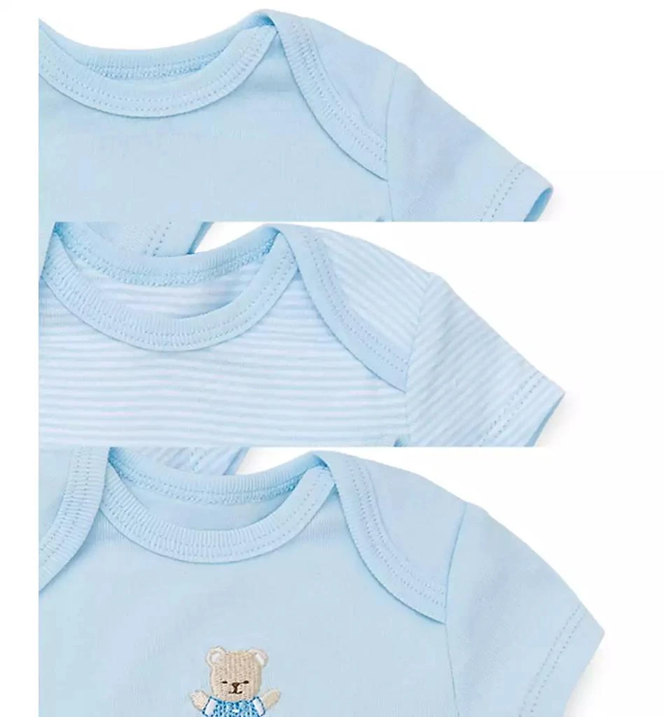 Little Me Baby Boys Cute Bear Cotton Bodysuits, Pack of 3 3