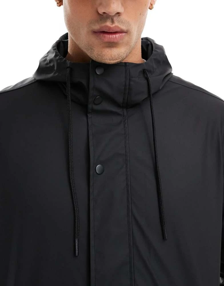 ASOS ASOS DESIGN longline rubberised windbreaker jacket in black 3