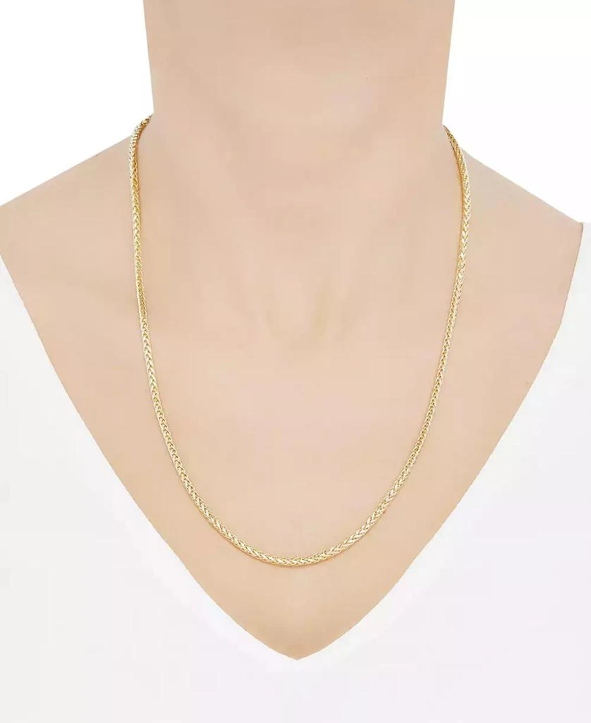 Italian Gold Lightweight Wheat Link 22" Chain Necklace in 14k Gold 2