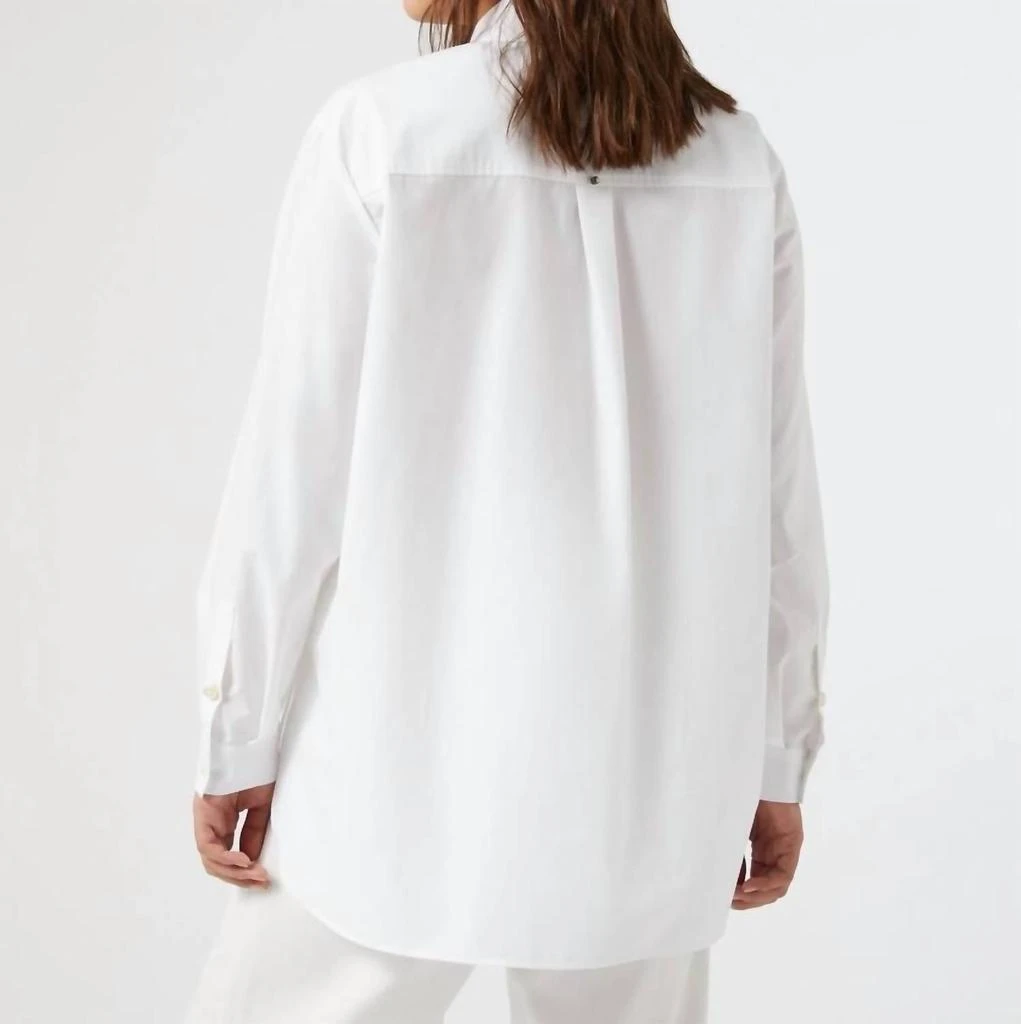 Marina Rinaldi Tartufo Poplin Embroidered Shirt In Optical White 4