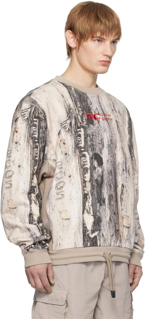 RCOS Off-White & Taupe 'RC Outdoor Supply' Logo Embroidered Sweatshirt 2