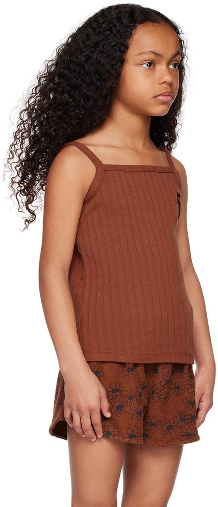 The Campamento Kids Brown Embroidered Tank Top
