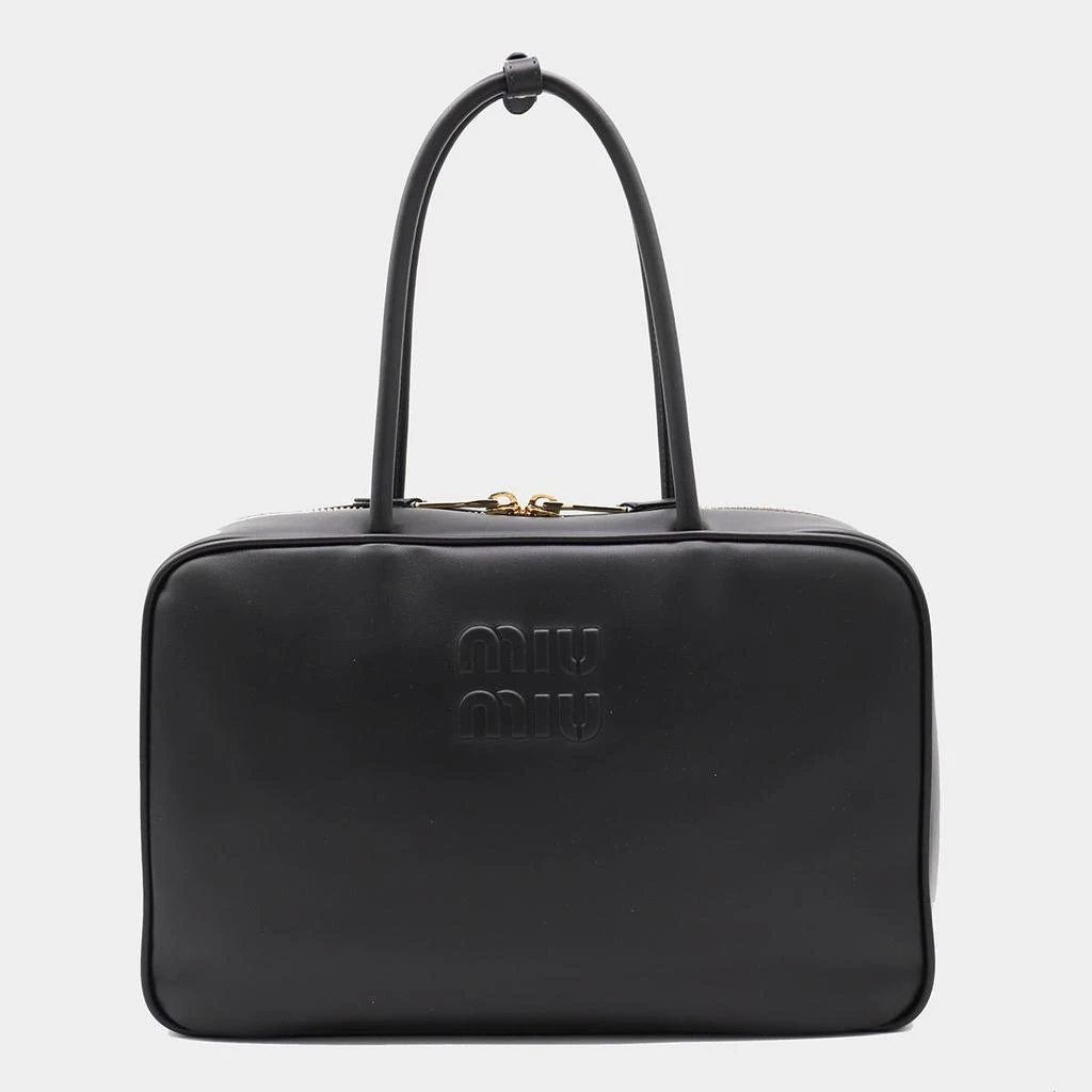 Miu Miu Miu Miu Black Leather Beau Top Handle Bag 1
