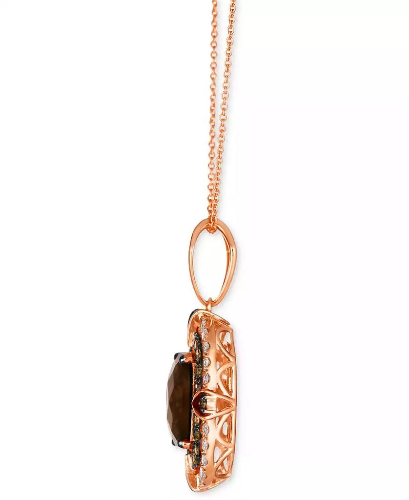 Le Vian Chocolate Quartz (3-1/2 ct. t.w.) 
Diamond (3/4 ct. t.w.) Double Halo Pendant Necklace in 14k Rose Gold, 18" + 2" extender 3
