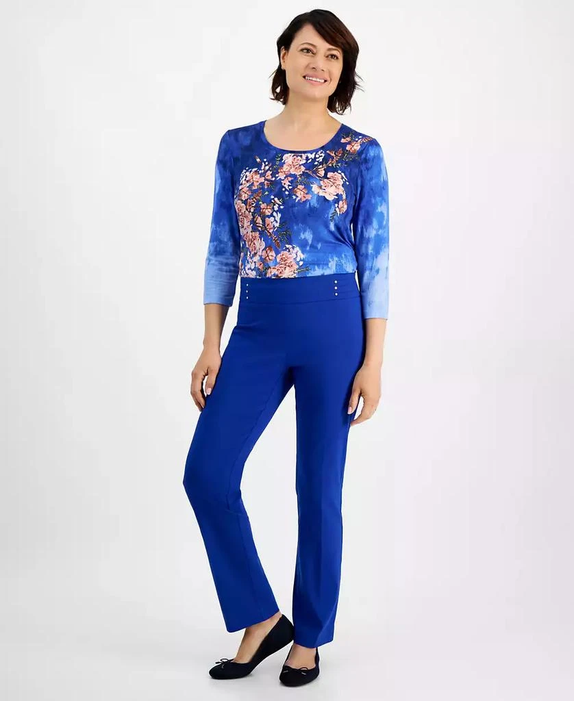 JM Collection Petite Studded-Rivet Straight-Leg Pants, Petite & Petite Short, Created for Macy's 1