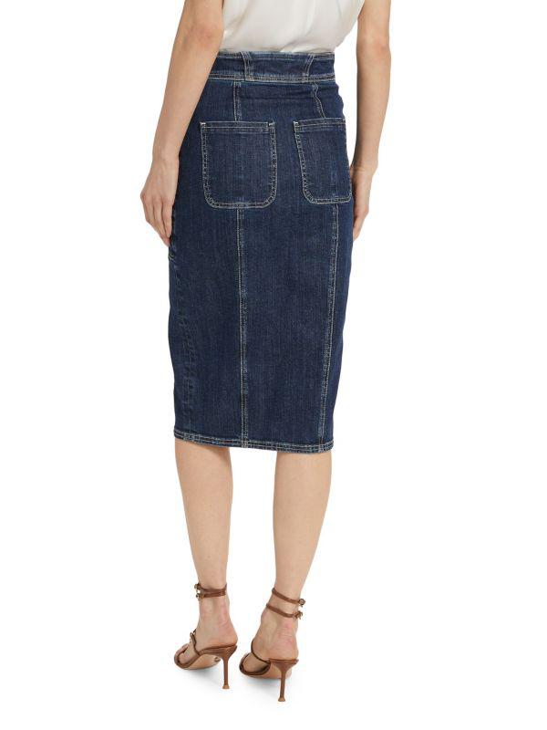 Ramy Brook Marietta Denim Utility Midi-Skirt