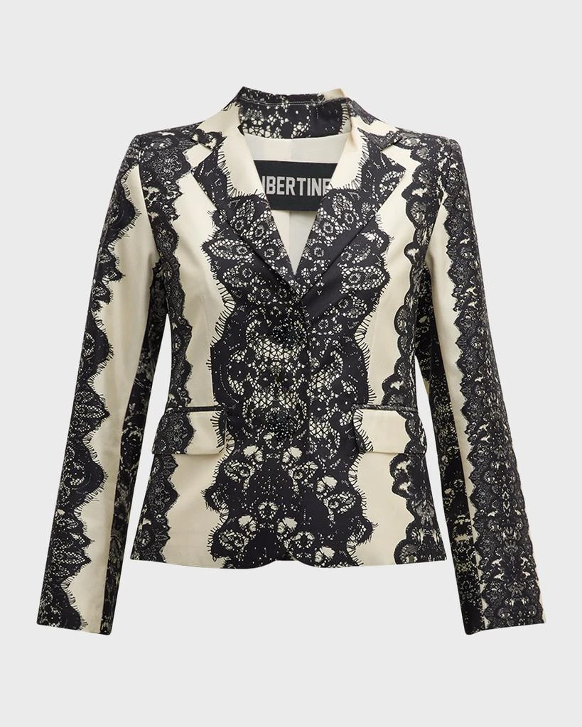 Libertine Venetian Lace Short Blazer Jacket with Crystal Buttons 1