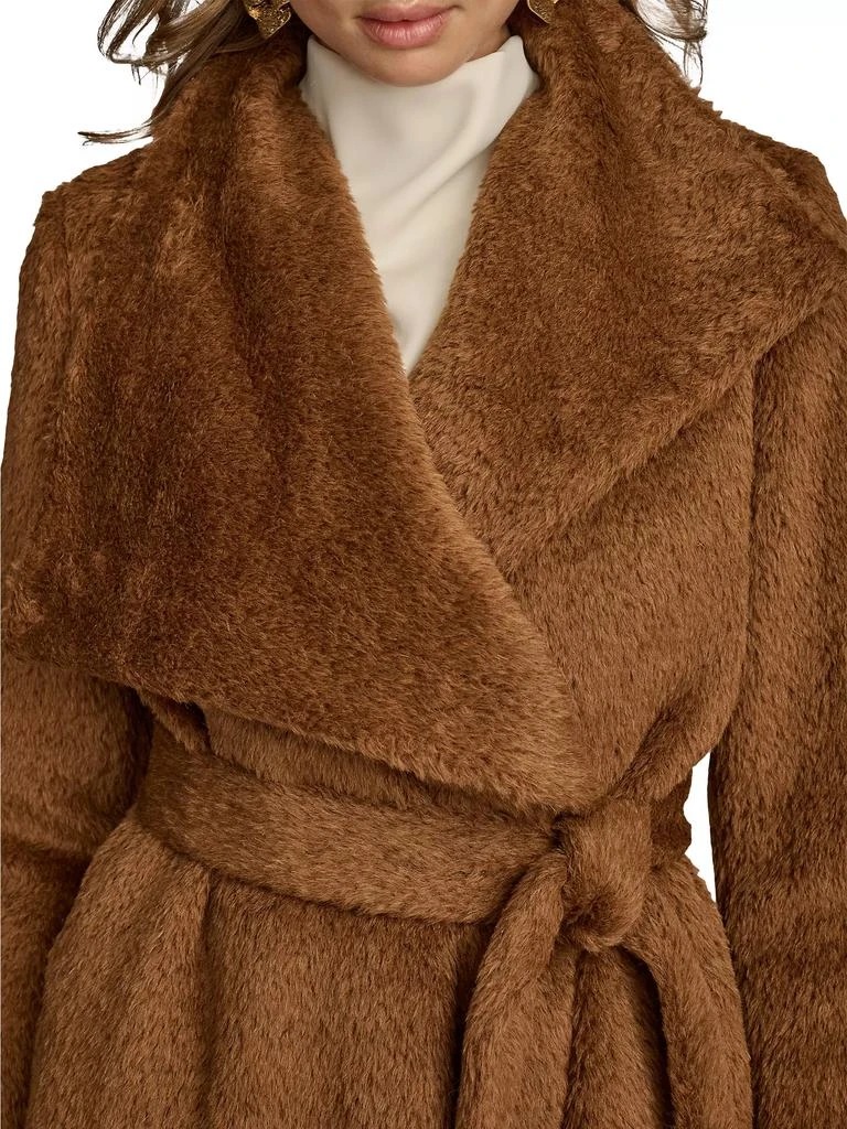 Donna Karan Wool-Blend Belted Wrap Coat 6
