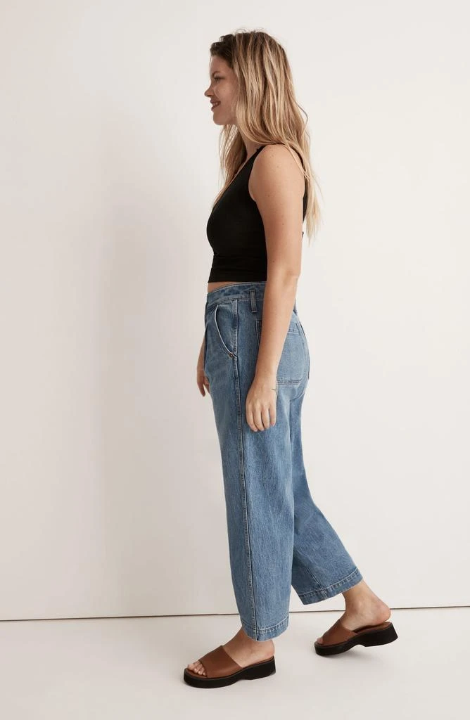 Madewell The Perfect Vintage Pleated High Waist Crop Wide Leg Jeans 10