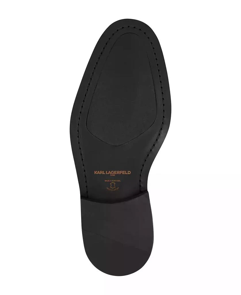 Karl Lagerfeld Paris Men's White Label Monk Strap Moc Toe with Fringe Shoes 5