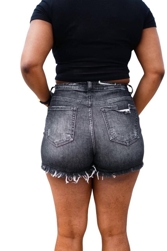 Risen Risen - High Rise Distressed Denim Shorts