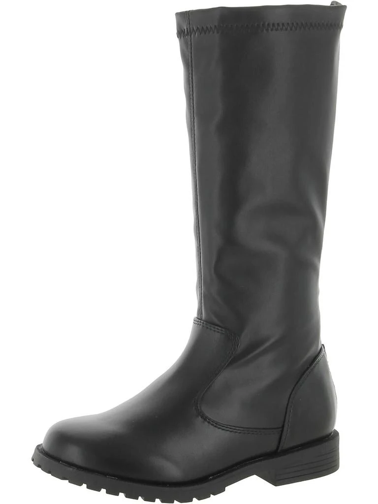 Nina Girls  Pensee Boots Black Leather Knee High Back Zip Round Toe ZPO3424