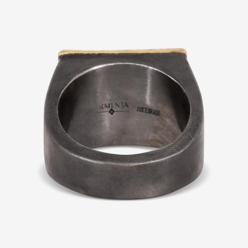 Armenta Armenta Romero 18K Yellow Gold & Blackened Sterling Silver Green Patina Cocktail Ring Sz. 6 19041 3