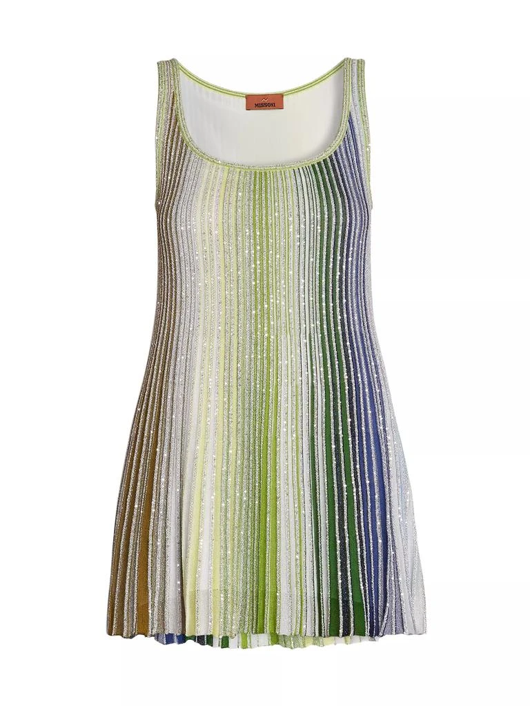 Missoni Striped Metallic Knit Scoopneck Minidress 1