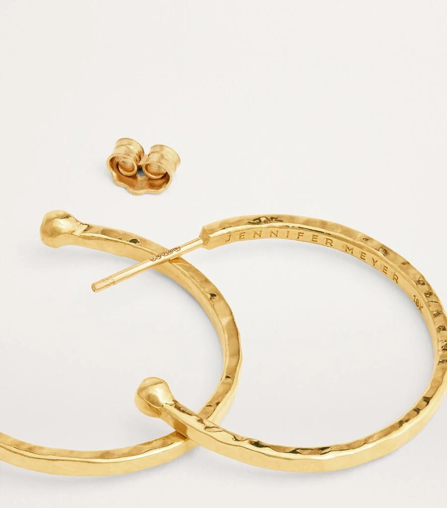 Jennifer Meyer Small Yellow Gold Hammered Hoop Earrings 6