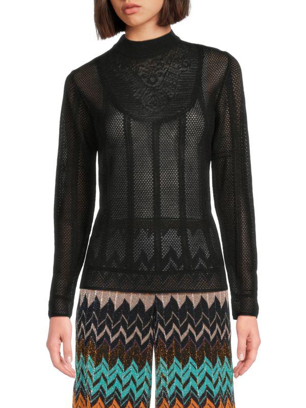 Missoni ​Semi-Sheer Wool & Cotton Knit Top